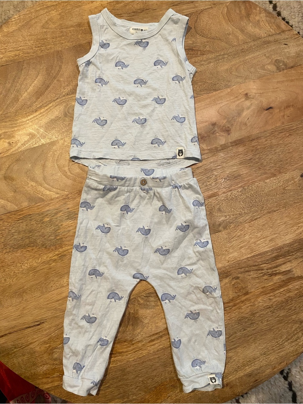 Child of Mine Light Blue Whale Tank & Pant Set